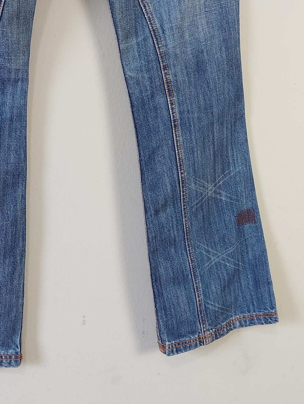 Y2K Antik Men Patchwork Festival Western Embroidered Disco Mid-rise Jeans 31 - Picture 7 of 12